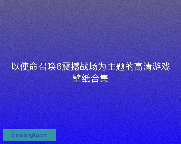 以使命召唤6震撼战场为主题的高清游戏壁纸合集