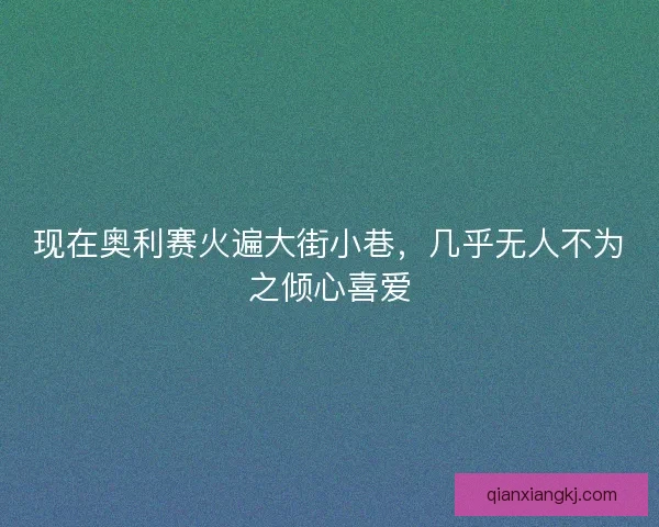 现在奥利赛火遍大街小巷，几乎无人不为之倾心喜爱